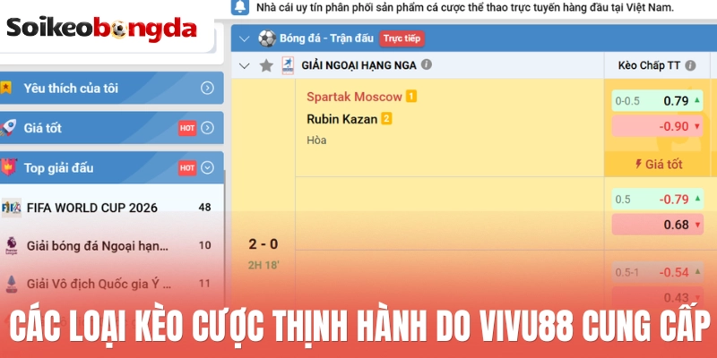 Vivu88 - Địa Chỉ Cá Cược Uy Tín Với Tỷ Lệ Kèo Cực Hấp Dẫn 3 Các loại kèo cược thịnh hành do Vivu88 cung cấp