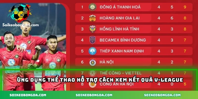 Cách Xem Kết Quả V-League: Tỷ Số – Diễn Biến – BXH 2 ung-dung-the-thao-ho-tro-cach-xem-ket-qua