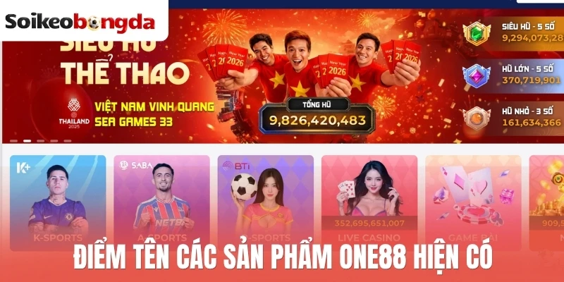 One88 - Thiên Đường Cá Cược Thể Thao Hiện Đại, Đa Dạng Kèo 1 Điểm tên các sản phẩm One88 hiện có