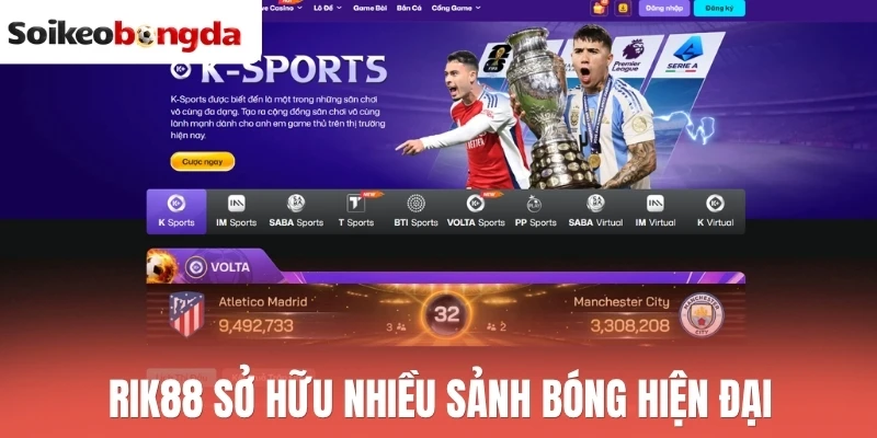 Soi kèo bóng đá 35 Rik88 sở hữu nhiều sảnh bóng hiện đại